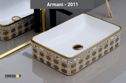 Buy golden floral designer wash basin