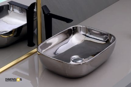 silver color designer wash basin