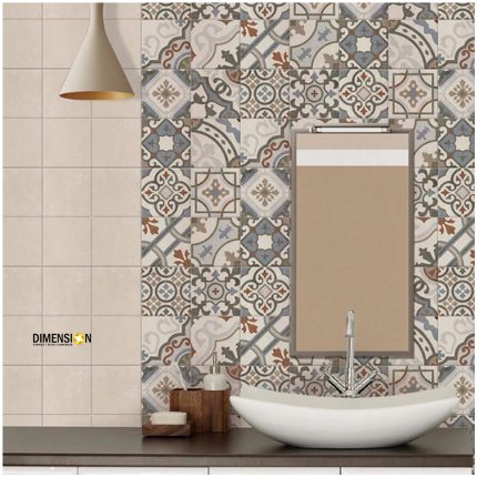 beige colour moroccan print tile