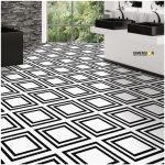 black and white square pattern moroccan tile