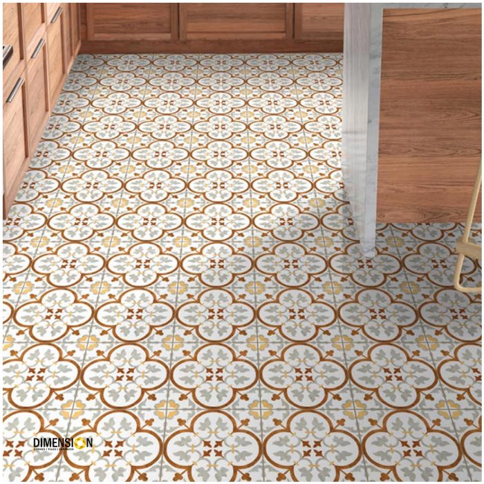 beige floral pattern moroccan tile