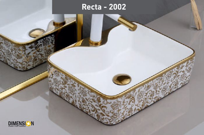 floral patter gold designer wash basin