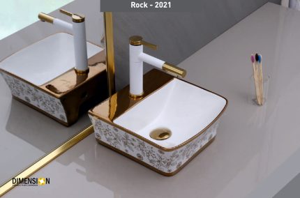 golden and white designer wash basin