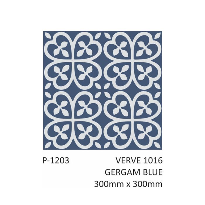 blue printed moroccan tile