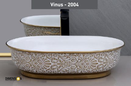 floral golden designer wash basin