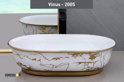 Buy curvy golden abstract designer wash basin