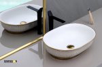 Buy curvy golden abstract designer wash basin for bathroom and kitchen