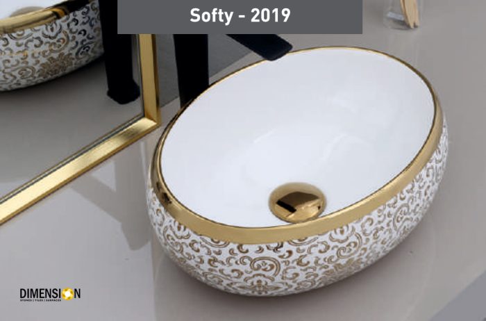 oval gold and white designer wash basin