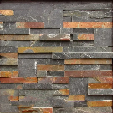 multi colour slate stone cladding