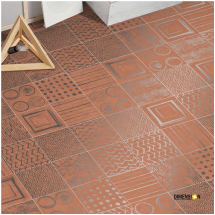 brown printed moroccan tile