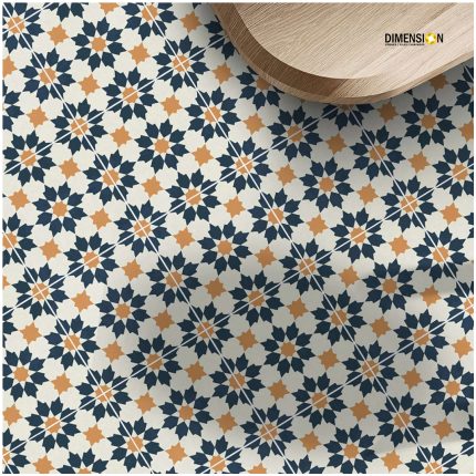 blue yellow mix moroccan tile