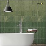 150x300 green wall tiles