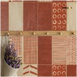 150x300 red and beige wall tiles