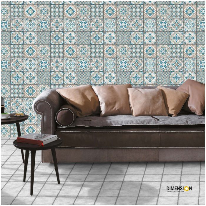 blue floral moroccan tile