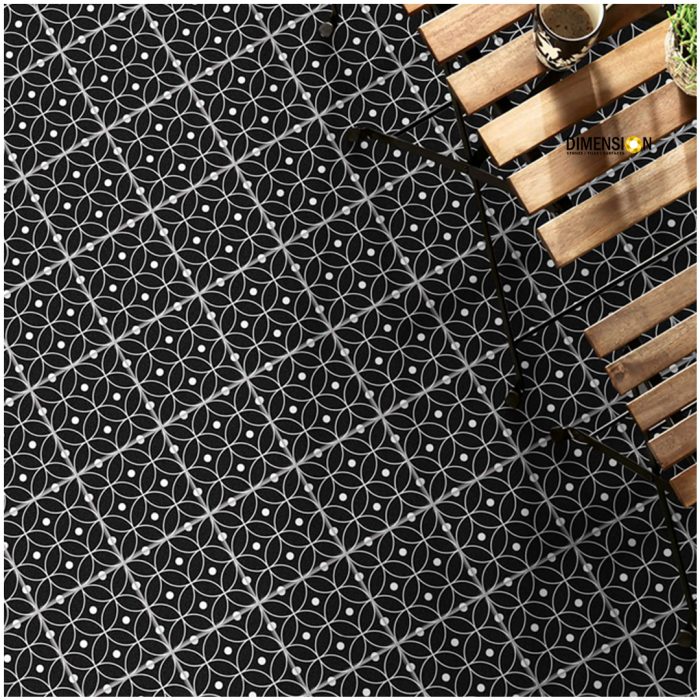 black circles moroccan tile