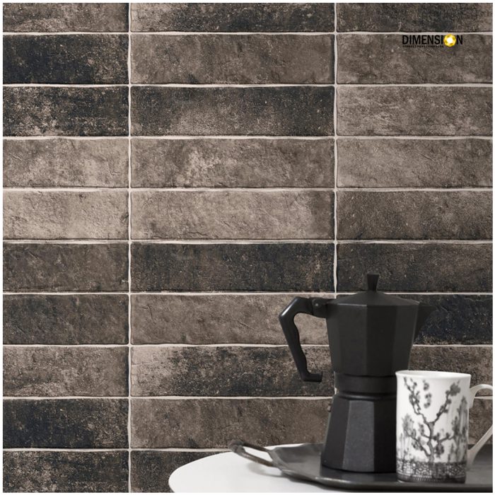 black subway tile